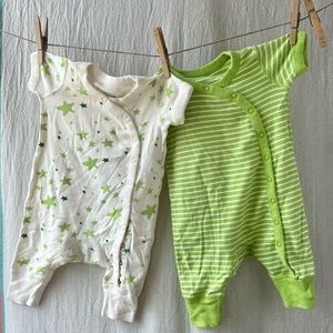 Moon and Back by Hanna Andersson Unisex Baby Romper Pants, Pack of 2, 0-3M